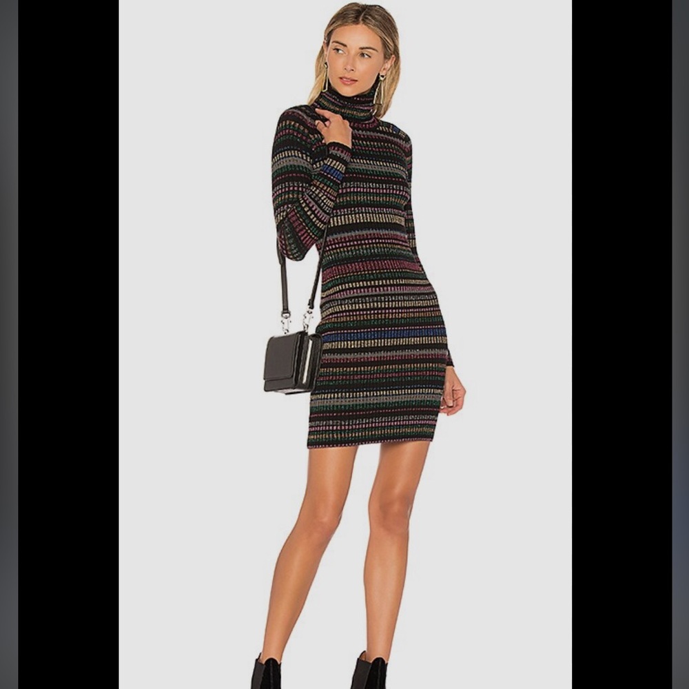 Milly Black and Shimmer Long Sleeve Bodycon Dress